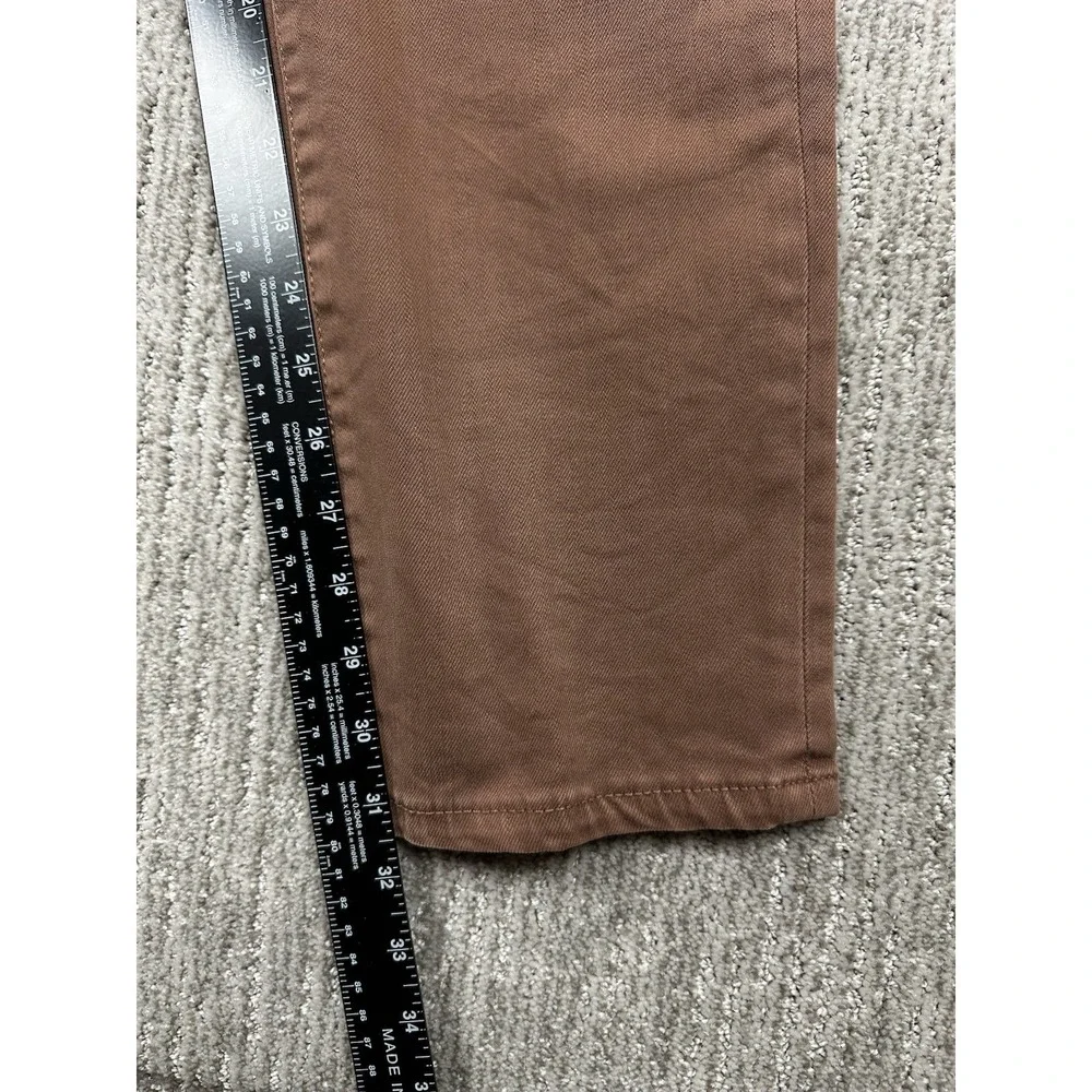 Liverpool Kingston Modern Straight Jeans 35x32 Stretch Denim Nutmeg Brown Mens